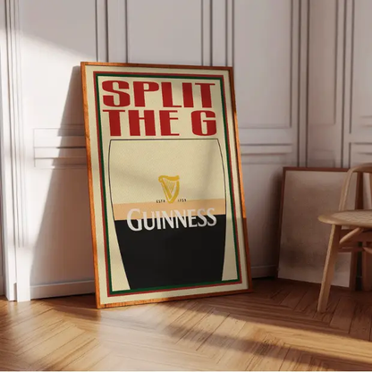 Split the G artwork printed on high-quality FSC-certified 230gsm archival matte paper, showcasing vibrant, detailed artwork.