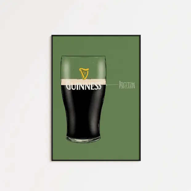 High-quality archival matte paper print of Perfect Pint artwork by Glassware UK, featuring detailed, vibrant artwork on textured paper.