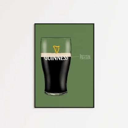 High-quality archival matte paper print of Perfect Pint artwork by Glassware UK, featuring detailed, vibrant artwork on textured paper.