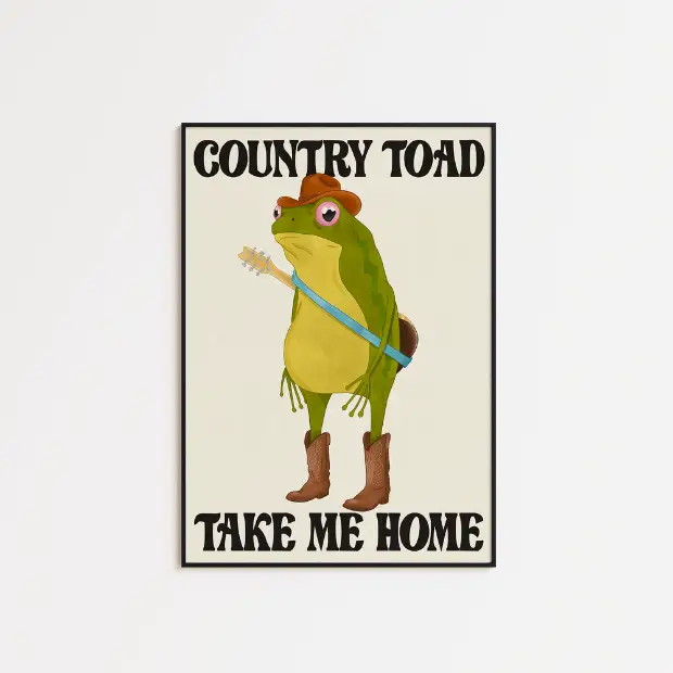 Country Toad artwork print by Glassware UK on high-quality FSC-certified 230gsm archival matte paper.