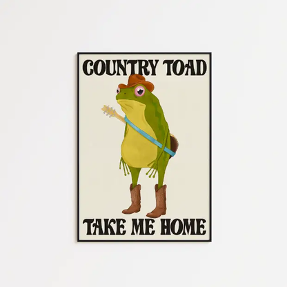 Country Toad artwork print by Glassware UK on high-quality FSC-certified 230gsm archival matte paper.