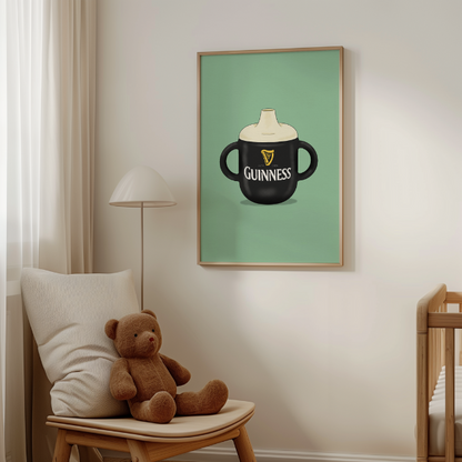 Artwork print of Baby Guinness on high-quality FSC-certified archival matte paper by Glassware UK.