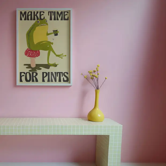 High-quality artwork print titled "Make Time For Pints" on FSC-certified 230gsm archival matte paper, by Glassware UK.
