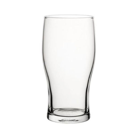 Tulip-shaped pint glass from Glassware UK, 570ml tankard for beverages, clear glass with tulip design, ideal for drinks.