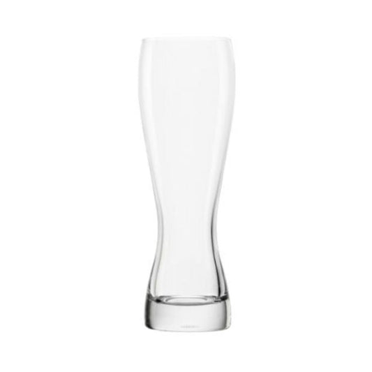 Stolzle 395ml beer tankard glass from Glassware UK showing clear glass with a sturdy handle and wide bowl for beer.