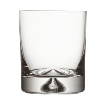 Set of six Krosno Dimple Base Whisky Tumblers, 260ml, clear glass drinkware for whiskey, by Glassware UK.