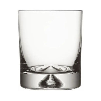 Set of six Krosno Dimple Base Whisky Tumblers with 260ml capacity, clear glassware featuring a textured dimpled design.
