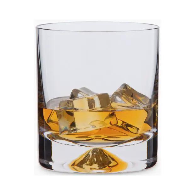 Set of six Krosno Dimple Base whisky tumblers, 260ml glassware with textured dimple design for whisky drinking.