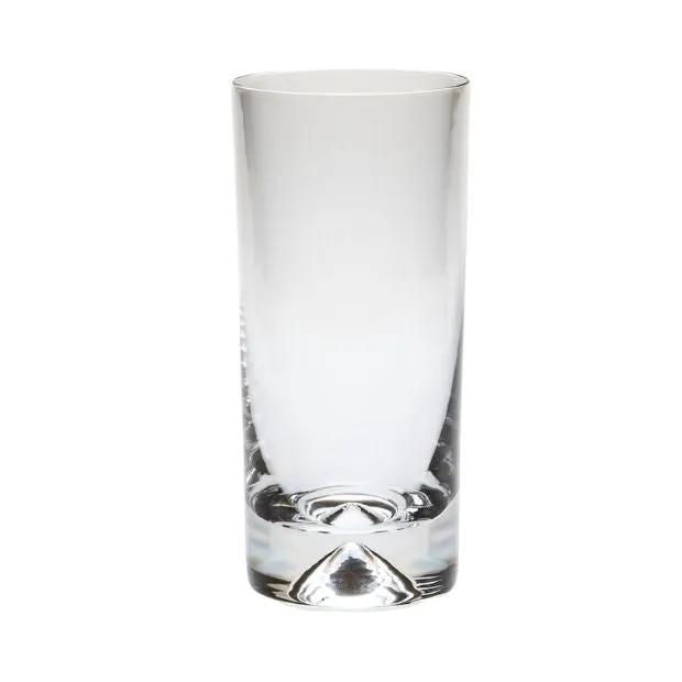 Set of six Krosno Dimple Base highball glasses, 300ml whisky tumblers with textured dimpled design for stylish drinkware.