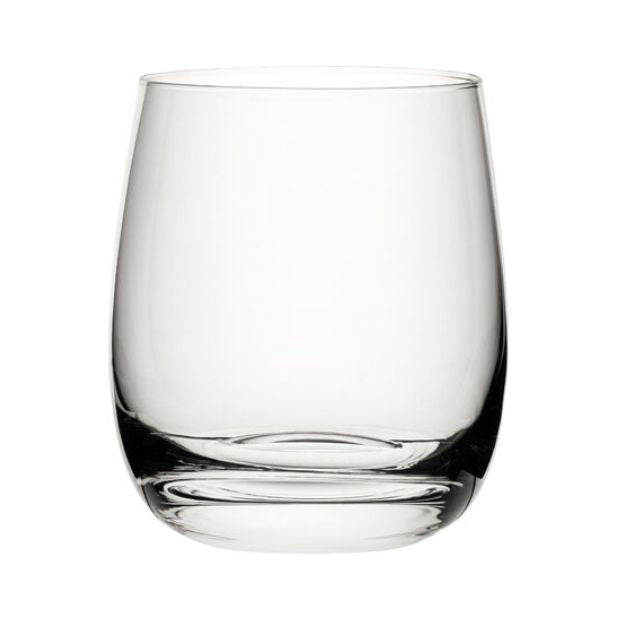 Set of six Crystalite whisky tumblers, 250ml glassware from UK brand, showcasing clear, elegant drinkware for whisky.
