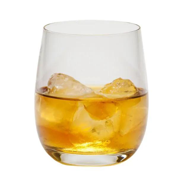 Six Crystalite whisky tumblers with 250ml capacity, clear glassware set featuring elegant design by Glassware UK.