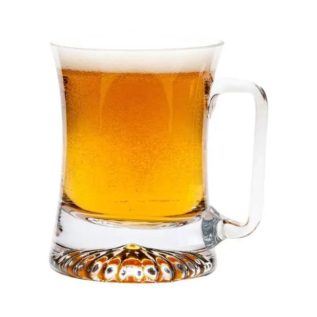 Krosno Glass Tankard 1/2 Pint made of clear glass, featuring a sturdy handle and classic design, ideal for beverages.