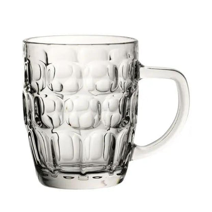 Dimple Glass Tankard 570ml from Glassware UK, clear glass with textured dimpled design, perfect for serving beverages
