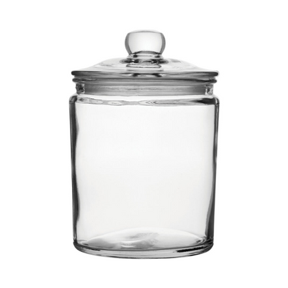 Glassware UK biscotti glass jar, 1.9L container with clear, durable glass for storing baked goods or kitchen essentials.