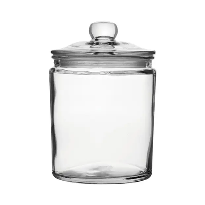 Glassware UK biscotti glass jar, 1.9L container with a clear lid, ideal for storing baked goods and kitchen essentials.