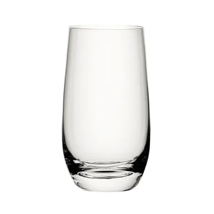 Clear 350ml whisky tumbler from Glassware UK with a sleek highball glass design, perfect for serving cocktails or spirits.