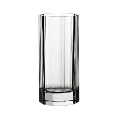 Set of six Churchill Crystal highball whisky tumblers, 350ml capacity, elegant glassware by Glassware UK.
