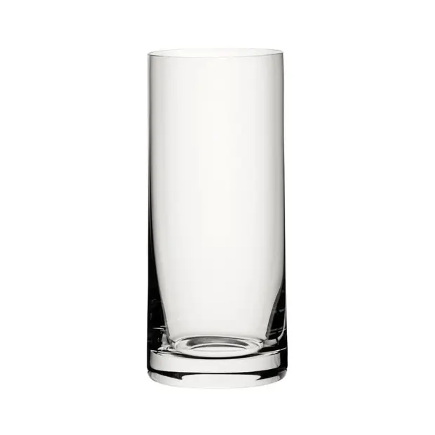 Set of six Glassware UK classic 440ml whiskey tumblers with highball glass design, clear glass, and smooth rims.
