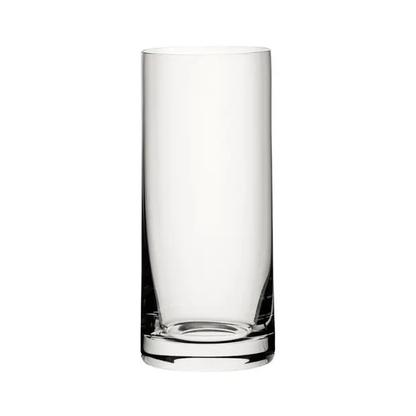 Set of six Glassware UK classic 440ml whiskey tumblers with highball glass design, clear glass, and smooth rims.