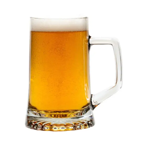 Large Glass Stern Tankard from Glassware UK, 510ml, clear glass with traditional handle, perfect for beer or beverages.