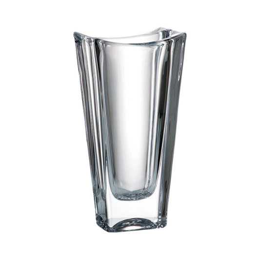 Crystalite Okinawa tapered glass vase by Glassware UK, clear and elegant with a smooth, tapered shape perfect for floral arrangements.