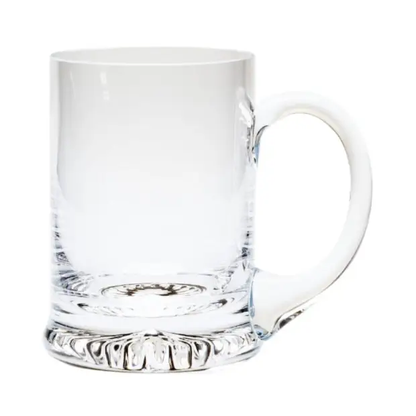 Krosno Handmade Glass Tankard 225ml with etched design, clear glass, ideal for beverages, by Glassware UK.