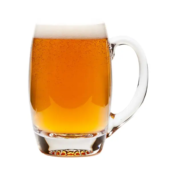 Krosno Barrel Glass Tankard 1/2 Pint with sturdy handle and clear glass body, ideal for beer or beverages, by Glassware UK