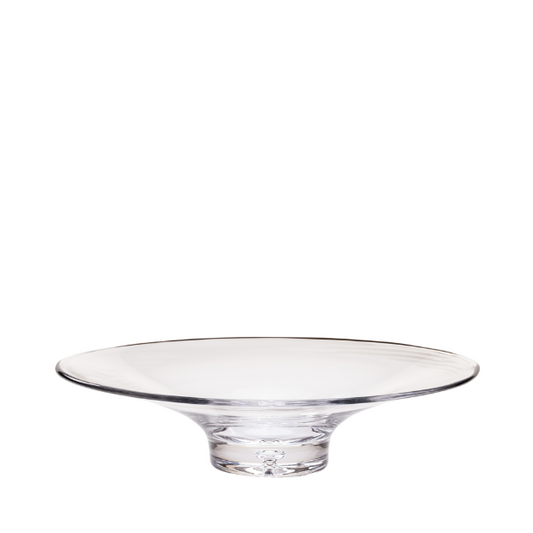 Handmade Bubble Base shallow glass bowl by Glassware UK with textured bubble design and clear glass finish.