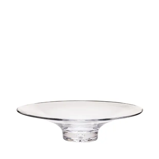 Handmade Bubble Base shallow glass bowl from Glassware UK, featuring a textured bubble design and smooth rounded edges.