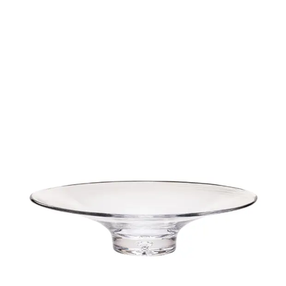Handmade Bubble Base shallow glass bowl from Glassware UK, featuring a textured bubble design and smooth rounded edges.