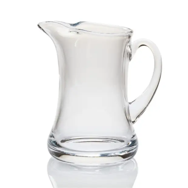 Krosno handmade 1L water jug with ice lip, clear glassware, elegant design, perfect for serving beverages