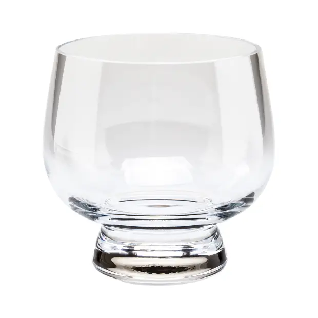 Handmade plain glass tulip bowl by Glassware UK, clear bowl with smooth, rounded tulip shape suitable for serving or decoration.