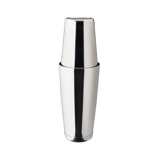 Glassware UK 750ml metal cocktail shaker, stainless steel bar accessories for mixing drinks, shown on a white background.