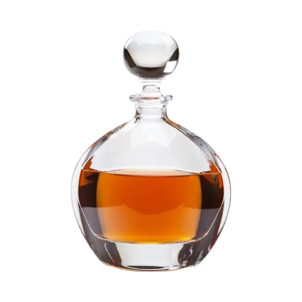 Crystalite Sphere decanter from Glassware UK, 0.8L capacity, clear glass with a spherical stopper and elegant design.