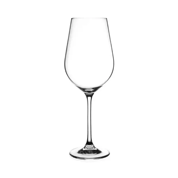 Set of six Krosno Harmony red wine glasses, 470ml, clear glassware with elegant bowl and long stem, by Glassware UK.