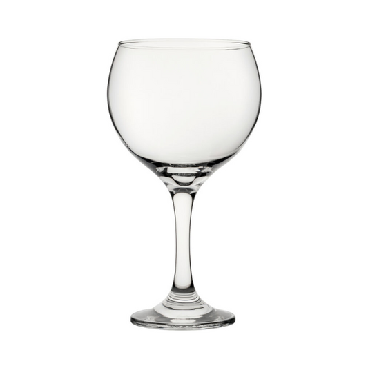 Set of four Glassware UK Bistro Gin Glasses, 640ml capacity, clear crystal design with wide bowl for serving gin.