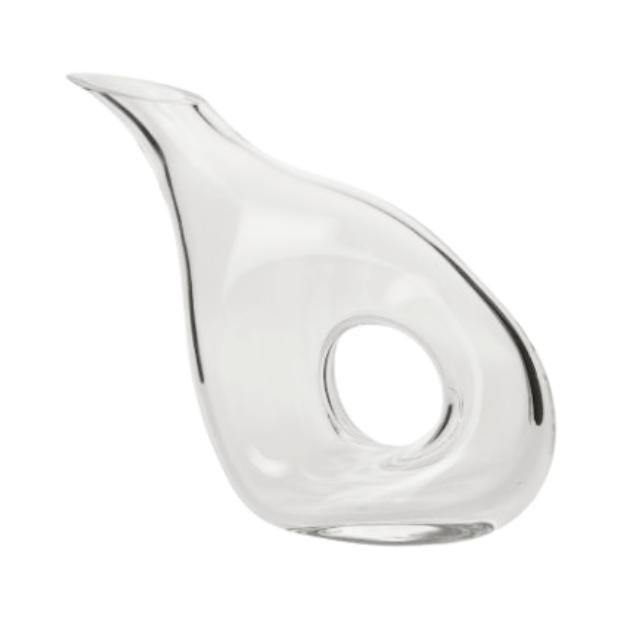Handmade Krosno vintage 1L wine decanter with elegant glass design, perfect for serving and aerating wine in style.