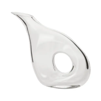Handmade vintage glass wine decanter by Krosno, 1-liter capacity, elegant design, part of Glassware UK's collection.