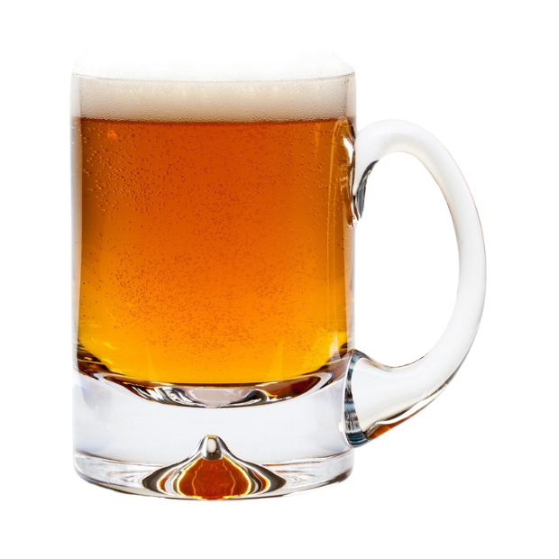 Krosno Dimple Base 1 Pint Tankard with textured glass surface, clear beer mug for serving drinks, made by Glassware UK