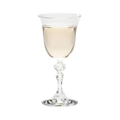 Set of six Krosno Krista white wine glasses, 155ml, clear glassware with elegant stems, perfect for serving white wine.