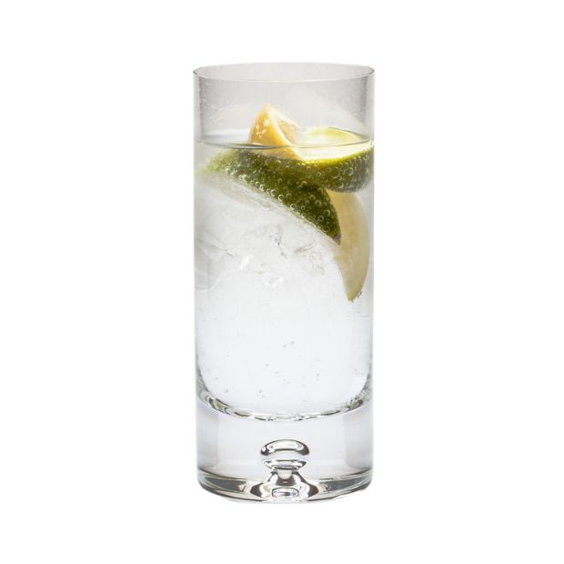 Set of six Krosno Bubble Base highball glasses, 340ml whisky tumblers with textured bubble design, made by Glassware UK.