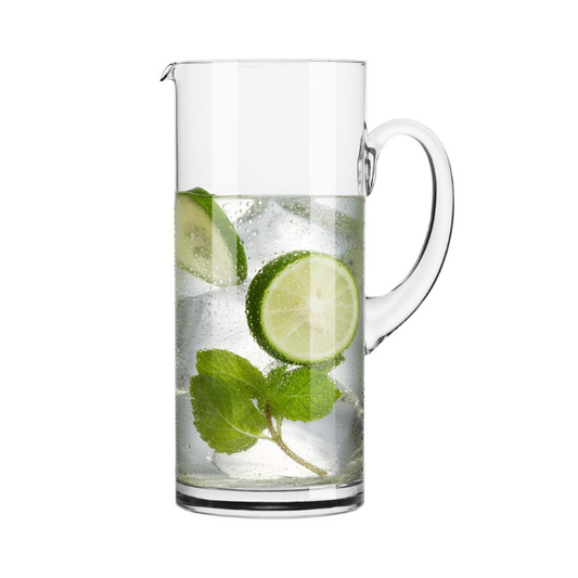 Clear Krosno Glass Water Jug from Glassware UK, 1.5 liters capacity, with a sleek design and sturdy handle.