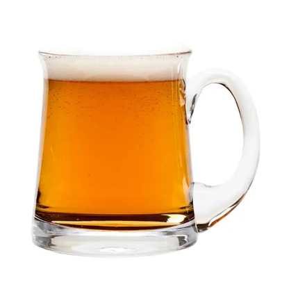 Krosno Aleman 1 Pint Tankard made of clear glass with sturdy handle, designed for beer drinking, by Glassware UK.