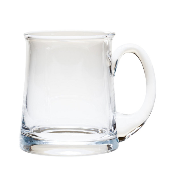 Krosno Aleman 1 Pint Tankard by Glassware UK, clear glass beer mug with sturdy handle, perfect for serving beverages.