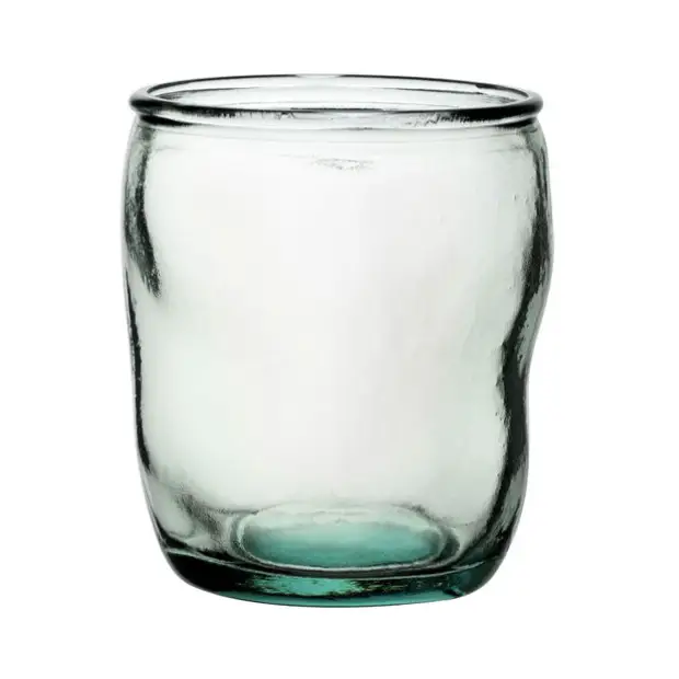 Glassware UK Authentico recycled low glass whisky tumbler, 350ml, clear with a sturdy base, ideal for enjoying whisky.