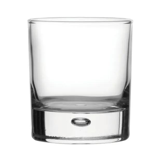 Set of six Krosno Bubble whisky tumblers, 330ml glassware with rounded bubble design, perfect for whiskey serving.
