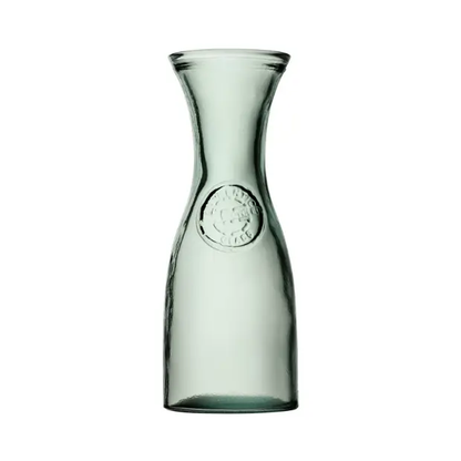 Authentico recycled glass carafe by Glassware UK, 800ml jug with a clear, eco-friendly design for serving beverages.