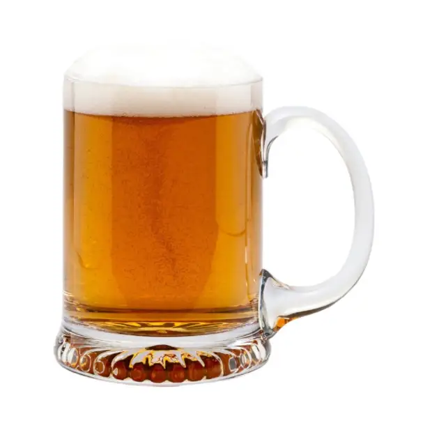 Krosno handmade star-based glass tankard with 450ml capacity, featuring detailed star pattern and sturdy handle, by Glassware UK