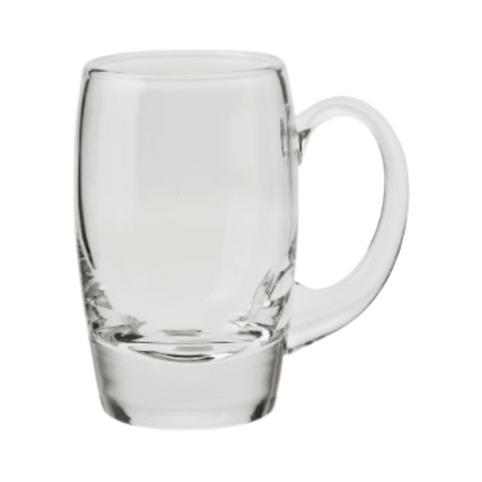 Krosno handmade oval glass tankard with 550ml capacity, crafted by Glassware UK, featuring a clear, elegant design.