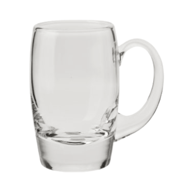 Krosno handmade oval glass tankard with 550ml capacity, featuring clear glass and a sturdy handle, by Glassware UK.